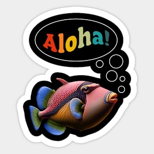 Aloha Humuhumunukunukuapua'a Hawaiian Reef Triggerfish Sticker